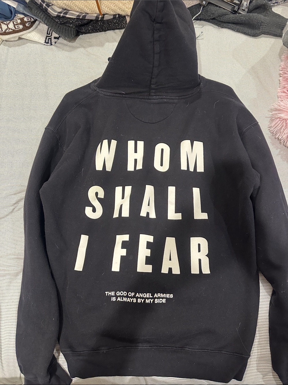 Black Graphic Hoodie "WHOM SHALL I FEAR"